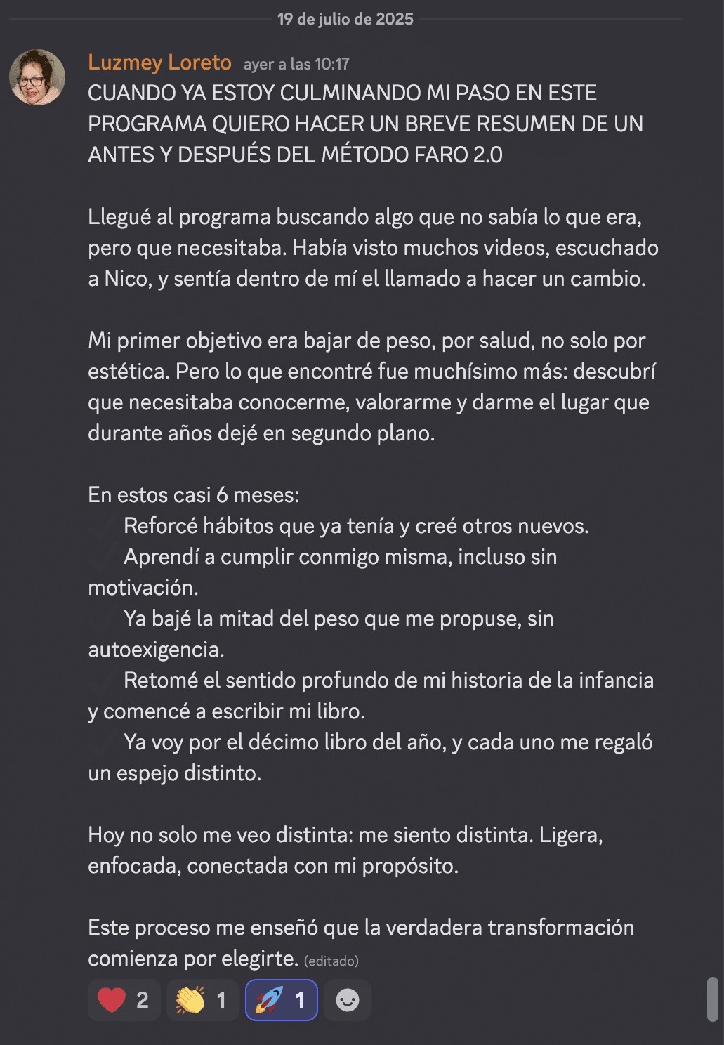 Testimonio Luzmey
